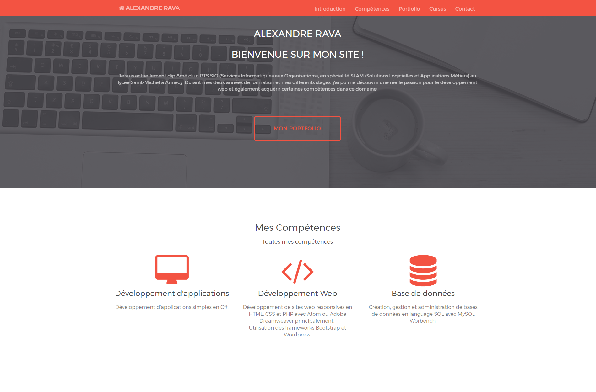 Alaxandre Rava - Création de mon site